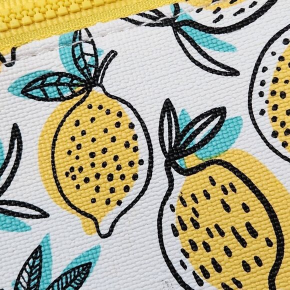 🔺️NWOT Ipsy White & Yellow Lemon Print Multi-use Glam Bag Pouch - Picture 6 of 7